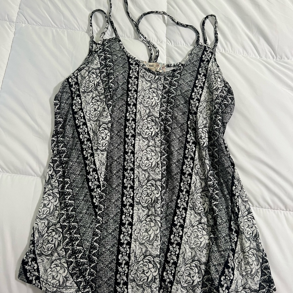 Black and White Patterned Tank Top